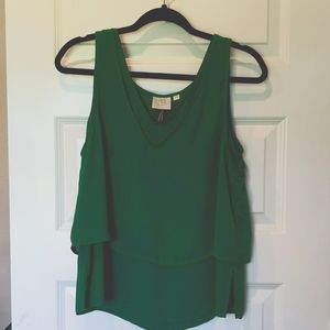 Green Sleeveless Blouse